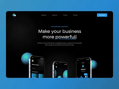 Digital banking landing page app bank dark design digital flat home landing layo mobile page pricing scroll studio ui ux
