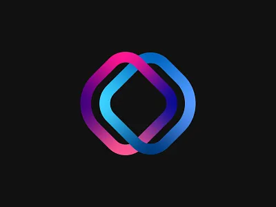 Rubber bands blue crimson design gradient graphic design icon illustration illustrator india interlock logo minimal minimalism nikxith overlapping purple red rubber band vector violet