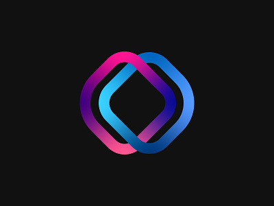 Rubber bands blue crimson design gradient graphic design icon illustration illustrator india interlock logo minimal minimalism nikxith overlapping purple red rubber band vector violet