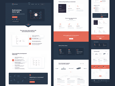 Git-x Modules website design dark dev developer development git isometric orange technology web web design webdesign