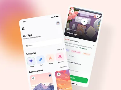 Fitness App UI 🏃‍♀️💪 app app design application design exercise fitness fitness app gym gym app interface ios minimal mobile mobile app mobile app design mobile design mobile ui personal trainer workout workout app