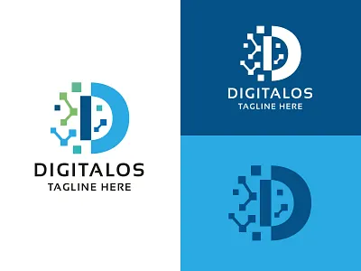 Digitalos Letter D Logo print