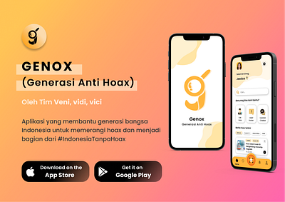 "GENOX" (Generasi Anti Hoax) app front page hoax home home page iphone logo mobile app ui design