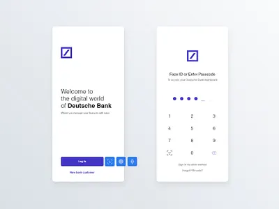 Deutsche Bank - iOS Login screen adobe xd android bank crypto design faceid forgotpassword interface ios krsdesign login logout mobile mobileui ui uidesign ux wallet