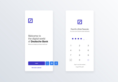 Deutsche Bank - iOS Login screen adobe xd android bank crypto design faceid forgotpassword interface ios krsdesign login logout mobile mobileui ui uidesign ux wallet