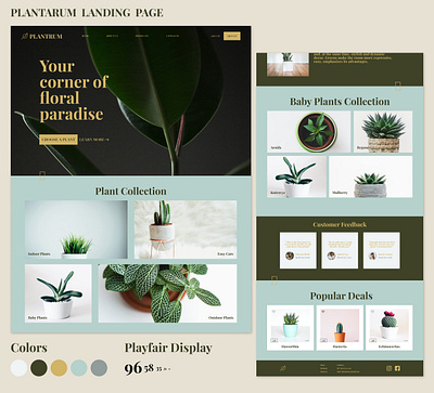 PLANTARUM LANDING PAGE design flowers green grey land landing landing page logo minimalism plant plants ui ux webdesign white