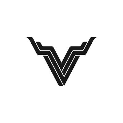 V bull branding bull clean design flat graphic design horn letter logo minimal v vector