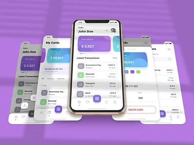 WALLET APP UI android app business corporate creative design graphic ios iphone mobile modern professional psd template ui ux wallet