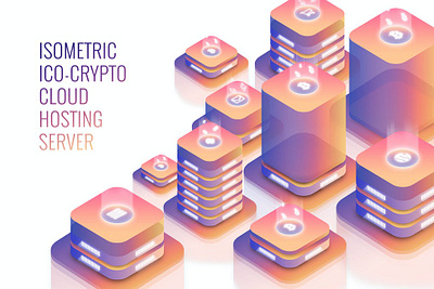 Isometric Ico Crypto Hosting Server Illustrations 3d animation 3d art 3d illustration app bitcoin cloud crypto cryptocurrency design domain ecommerce illustration illustrations isometric logo page server ui vps wordpress