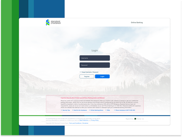 Standard Chartered Bank Login Screen by Ayub Muhammad on Dribbble