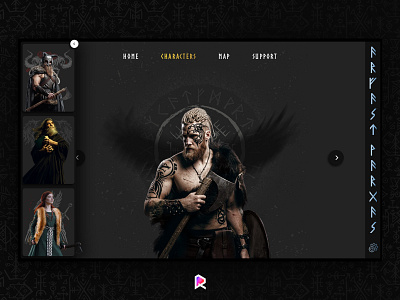 Game Web Design assassins creed design game illustration rubi studio trand ubisoft ui viking web website