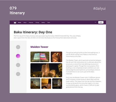 #079 Itinerary dailyui dailyui 079 dailyuichallenge itinerary