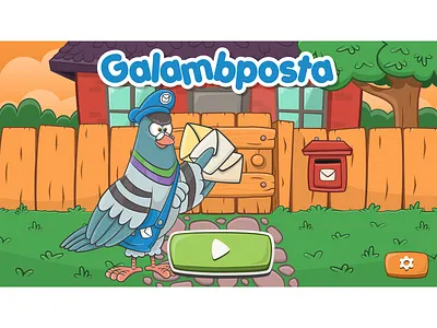 Pigeon Post game main screen cartoon character cartoon game cartoon house cartoon illustration cartoon pigeon cartoon pigeon post cartoon style cartoonish envelope game art game character game main screen game ui illustration learning game main menu pigeon pigeon post post post pigeon