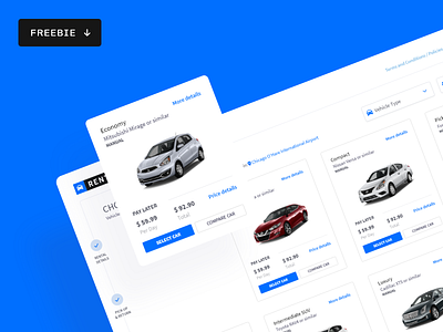 Car rental template ( Freebie ) animation design download figma free freebies illustration interface mockup product design psd ui uidesign uiux website xd