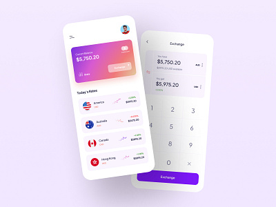 Currency Exchange App UI app ui clean creative currency currency exchange finance minimal mobile app ui money transfer personal wallet ui uidesign ux wallet