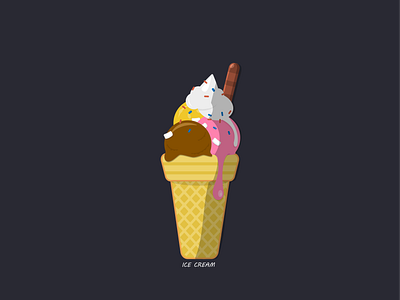 ICE cream design food illustration logo vector