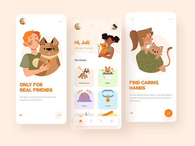 Petcaru - Pet Care Service App animal animal care cat cat food design dog dog food landing page mobile mobile view pet pet care pet store pet web petcare petshop responsive responsive view uiux veterinary