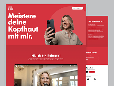 Haarsprechstunde.online design haar website haare haarsprechstunde hair hair landing hair website landing page landingpage mentor mentor website minimal modern online teacher red ui uidesign web webseite website