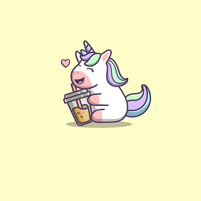 cute unicorn app branding design icon illustration logo vector