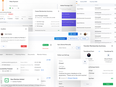 Member Management Design club management customer management design system fitness app health app lead list view medical app member app member design member management popup design progressive form staff management transfer user user persona