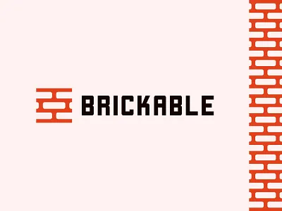 Brickable abstract logo brand branding brick brickwork builder building construction design logo logo design material modern mudbrick online structure technology logo wall