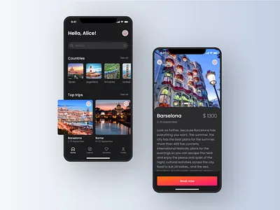 Travel app design adventure app booking booking a trip concept design figma graphic design minimal mobile mobile app mobile design mobile ui tourism travel travel app trip ui ui design vacation