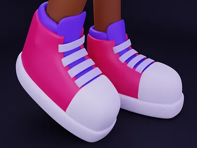 Kicks 3d 3dmodelling blender blender3d blendercommunity blenderrender design illustration ui web