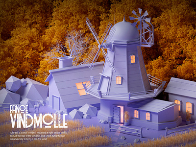 Windmill - Fanoe Vindmolle 3d c4d cinema cinema 4d design emiliance fan fanoe low poly maxon minimal redshift render vindmolle windmill