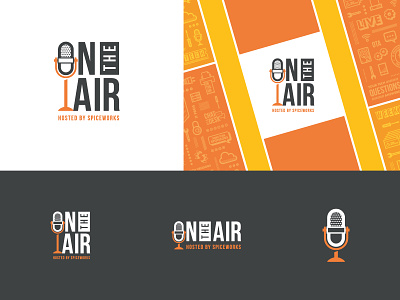 On The Air Logo 🎙 brand branding illustration logo logo design mark orange pattern podcast show square wordmark