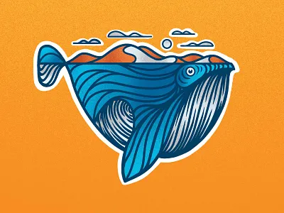 Whale Island art artist digital dunes grain grain shading grainy illustration ipad ipad pro island line work lines linework process procreate style texture whale