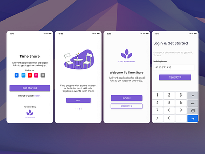 Time Share Event App(Onboarding screens) app app design branding design minimal ui ux