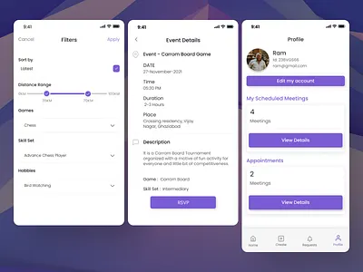 Time Share Event App app app design branding ui ux