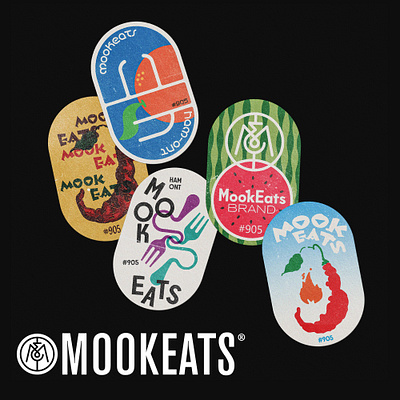 MookEats - sticker designs badge design branding graphic design identity illustration logo print retro vintage