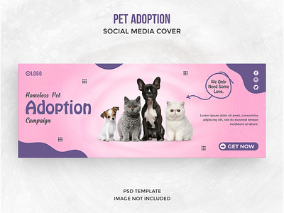 Pet adoption social media post or Facebook cover adopt pet cat cute cute pet design dog facebook cover facebook post pet adoption pet banner save pet social media cover social media post social network template