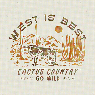 Jaded Clothing apparel badge design branding clothing cowboy desert illustration t shirt design vintage vintage badge vintage design western