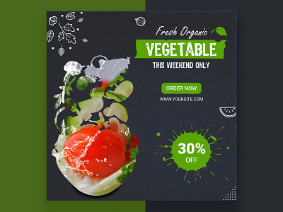 Vegetable Social Media Banner Design graphic design social media banner design