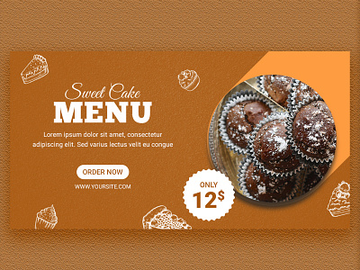 Cake Menu Social Media Banner bannerset graphic design social media banner