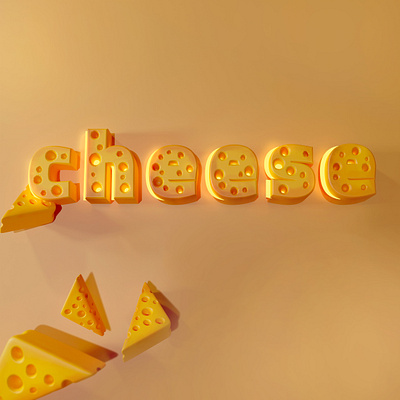 Cheese 3d ty typography