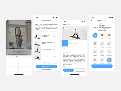 Stretching app | Mobile App app application branding meditation mobile app sport stretching ui uiux ux wellness