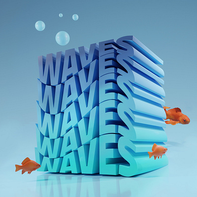 WAVES 3d typo typography