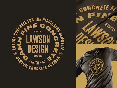 Lawson Design Badge apparel badge bourbon branding concrete design hoodie illustration lettering logo shirt type typography vector