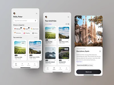 Mobile travel app iOS clear design ios minimal mobile app design travel application ui ui uxui uxui designer