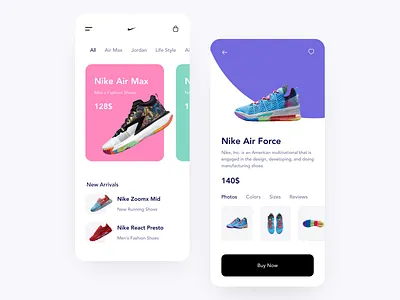 Nike - Shoes Store 3d adobe animation design figma graphic design illustration logo motion graphics ui uidesign uiux ux uxdesign