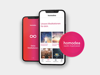 Educational mobile app for meditation UX/UI design: Homodea app app design design illustration information architecture interface design logo mobile app ui