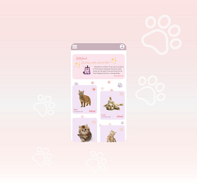 Daily UI 003 003 adoptcats android animals animalshelter app cats dailyui dailyui003 design ui ux uxui visualdesign webdesign