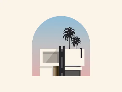 Architecture 2d architecture beach branding design designer flat holiday home hotel house illustration logo palm simple summer tree