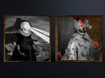 Album Design - "Lighthouse Sessions" & "Dear Departed" album design collage dark death design fiverr seller graphic design renaissance