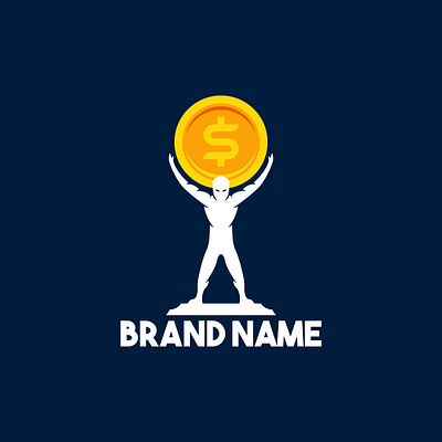 Atlas Coin Logo accounting atlas bank branding coin design exclusive finance front god gold greek hold illustration logo man money people silhouette vector