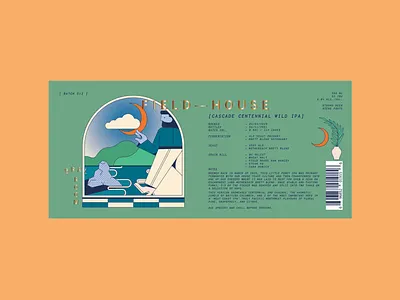 BRRL ROOM Cascade Centennial Wild IPA beer label arch beach beer branding brewery british columbia craft beer fantasy geographic illustration ipa label landscape ocean pnw west coast