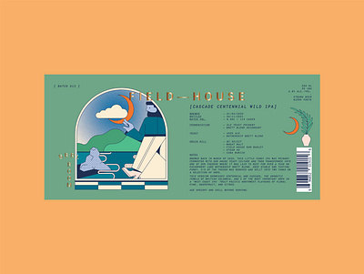 BRRL ROOM Cascade Centennial Wild IPA beer label arch beach beer branding brewery british columbia craft beer fantasy geographic illustration ipa label landscape ocean pnw west coast